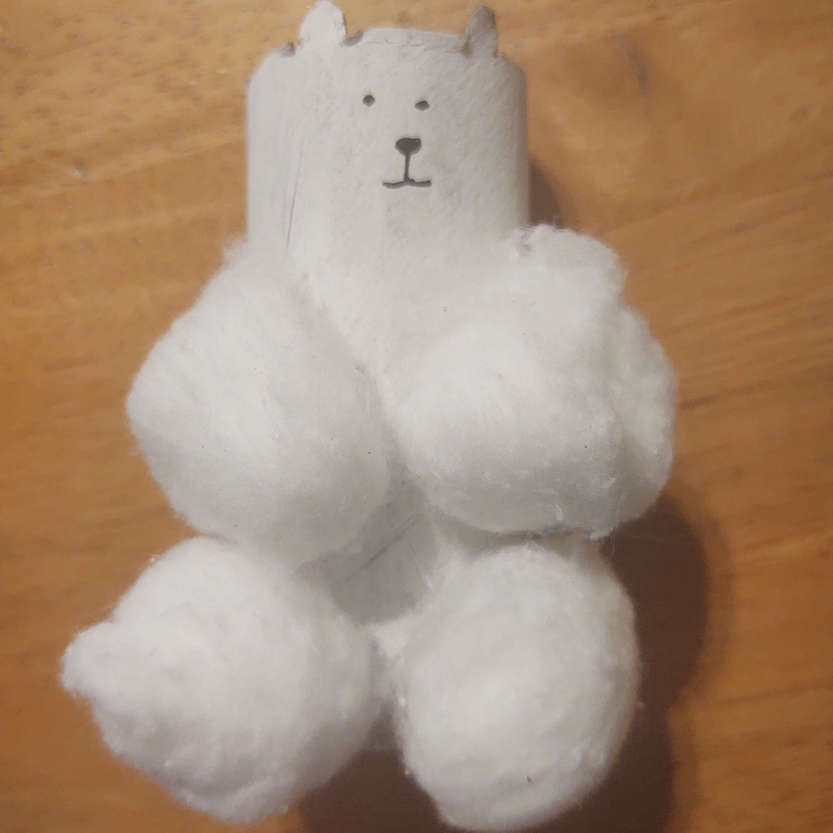 polar bear toilet paper and cotton ball craft